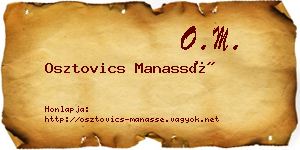Osztovics Manassé névjegykártya